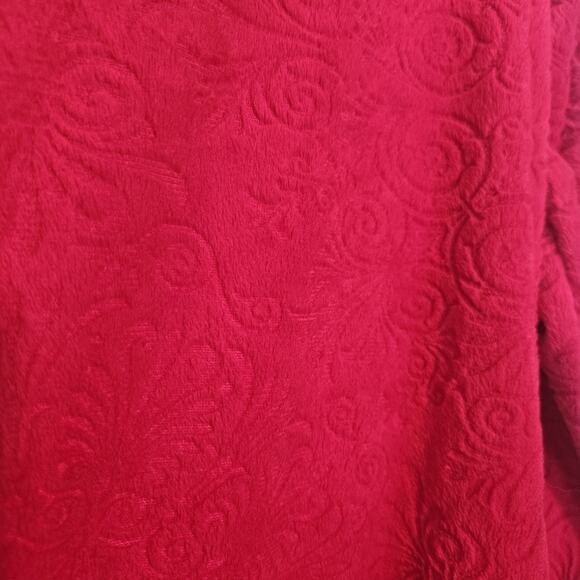 Karen Neuburger Medium Floral Plush Fleece Sleepwear Nightgown Robe Full Zip - Picture 6 of 10